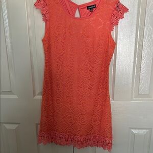 Women's Orange Lace Dress
